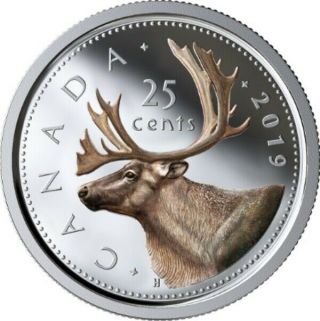 2019 Canada Paint Fine Silver Quarter Graded As Proof From Set