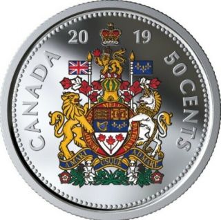2019 Canada Paint Fine Silver Half Dollar Graded As Proof From Set