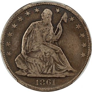 1861 - O 50c PCGS VG - 08 (CSA Obverse) Confederate Half Dollar 3