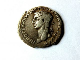 Roman Silver Denarius Coin Nero Claudius Drusus Died 14 Bc