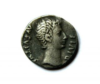 Roman Silver Denarius Coin Augustus 27 Bc - Ad 14