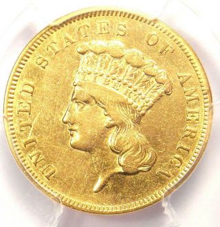 1855 Three Dollar Indian Gold Piece $3 - Certified Pcgs Xf Details - Rare Coin