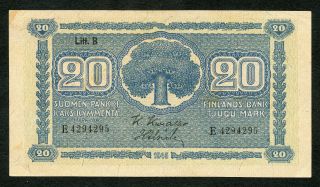Finland 20 Markkaa 1945 Litt B Vf/xf