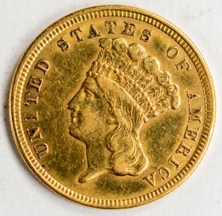 1854 Indian Princess $3 Three Dollar Gold Coin