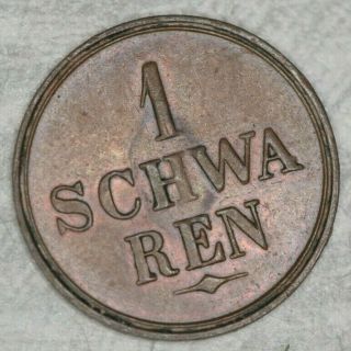 1859 1 Schwaren Bremen German States Coin Xf - Au Germany