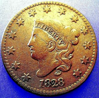 1828 Coronet Head Large Cent (red/brown) Real Sharp Coin