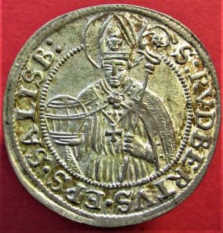 Silver Medieval Coin 3 Kreuzer Austria - Salzburg - Archbishopric - Maksymilian