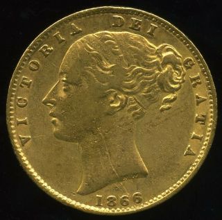 1866 Great Britain Gold Sovereign Queen Victoria