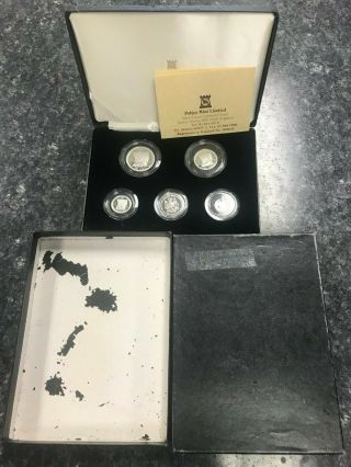 1986 Isle Of Man 1.  85 Oz 4 Coin Noble 999.  5 Platinum Set With Nr