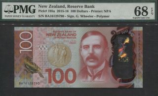 Tt Pk 195a 2015 - 16 Zealand 100 Dollars Lord Rutherford Of Nelson Pmg 68 Epq