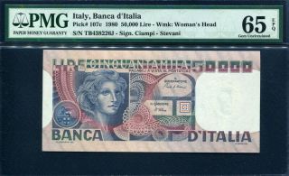 Italy 1977 - 1982,  50000 Lire,  Tb438226j,  P107c,  Pmg 65 Epq Gem Unc