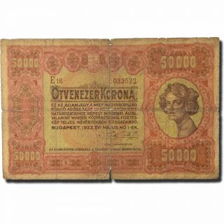 [ 119972] Banknote,  Hungary,  50,  000 Korona,  1923,  1923 - 05 - 01,  Km:71b,  Vg (8 - 10)