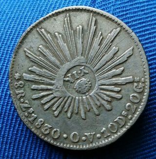 Mexico 1830 8 Reales Zsov Philippines Countermarked Yii Silver Mexican Coin Rare