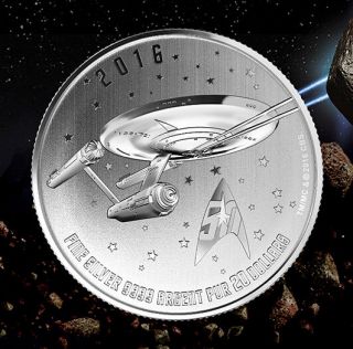 2016 Canada $20 Star Trek Enterprise 1/4oz Silver Coin $20for$20