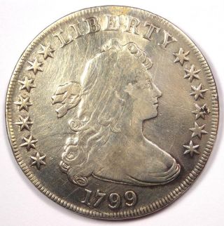 1799 Draped Bust Silver Dollar $1 - Fine Details (plugged) - Rare Type Coin