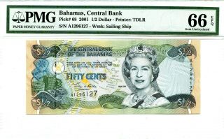 Bahamas 1/2 Dollar 1974 Nd 1984 Bahamas Central Bank Gem Unc Pick 68 Value $68