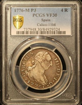 Spain 1776 - M Pj 4 Real Pcgs Vf - 30 Calico 1108 And