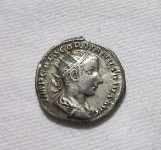 Silver Antoninianus.  Gordian Iii,  238 - 244 Ad.  Gordian And Altar Reverse.