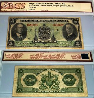 Canada Chartered Banknote 1935 Royal Bank $5