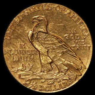 1914 U.  S.  Indian Head $2.  50 Gold Quarter Eagle Coin 2