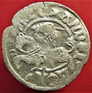 Lithuania Poland Medival Silver Coin 1/2 Grosz.  A.  Jagiellończyk.  (1501 - 1506)