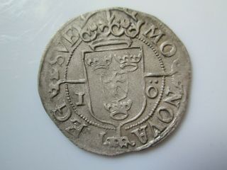 Sweden medieval silver coin,  Sigismund 1 öre 1596 Stockholm 2