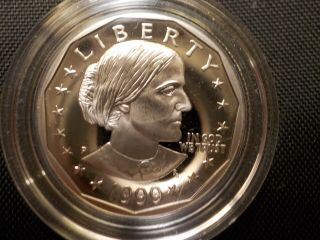 1999 - P Susan B Anthony Proof Dollar Coin Low Mintage Of Only 750,  000