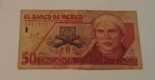 Mexico 50 Pesos 2000 (f - Vf) Banknote P - 112