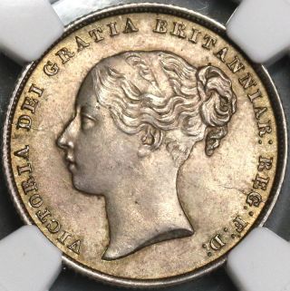 1856 Ngc Ms 63 Victoria Shilling Great Britain Silver Coin (17091203d)