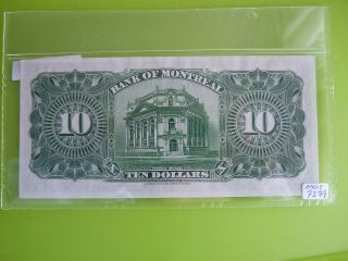 Canada Banknote Bank Of Montreal 10 Dollar 1931 Choice About Unc