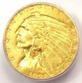 1928 Indian Gold Quarter Eagle $2.  50 Coin - Certified ICG MS64 - $748 Value 5