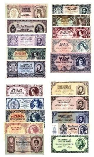 Hungary 20 Banknote Set,  Au - Uncirculated