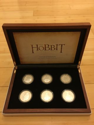 The Hobbit An Unexpected Journey 6 X 1 Oz 2012 Silver Proof Coin Set 6 X Nz $1