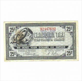 1962 25c Ctc Canadian Tire Money Note Coupon Gas Bar V2447692
