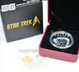 2016 $20 Silver Star Trek: City On The Edge Of Forever Coin W/