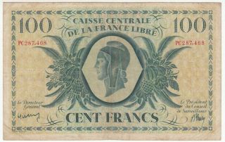 French Equatorial Africa 100 Francs Marian - 16 - 12 - 1941 Serial Pc 287468