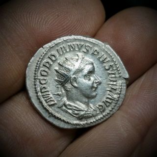 " Sol " Sharp Gordian Iii Ad 238 - 244 Silver Antoninianus