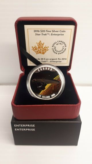 2016 Canada $20 Fine Silver Coin - Star Trek : Enterprise - 99.  99