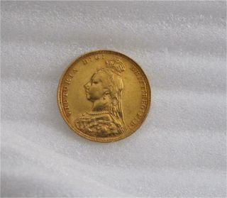 1887 M Victoria Sovereign Gold 22 Ct Coin Melbourne Jubilee Km 7
