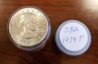 1979 - P - Roll Of 20 Susan B Anthony (sba) $1 Dollar Coins In Tube