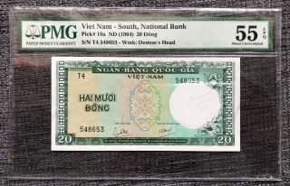 Vietnam Banknote 20d 1964 Pick 16a Pmg 55epq