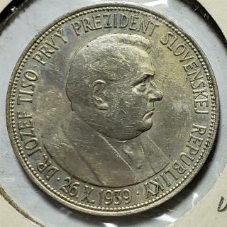 Slovakia,  20 Korun,  1939,  Almost Uncirculated,  Polished, .  2411 Ounce Silver