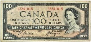 1954 Canada Devils Face $100 Dollar Banknote Beattie | Towers - See Details 35584