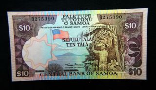 1985 Samoa Banknote 10 Tala Unc Gem