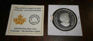 CANADA 2014 10 DOLLARS FINE SILVER COIN THE NORTHERN LIGHTS 1/2 OZ SILVER COIN 2