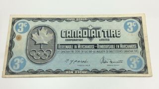 1976 Canadian Tire 3 Three Cents Ctc - S5 - A Circulated Money Olympic Banknote D208