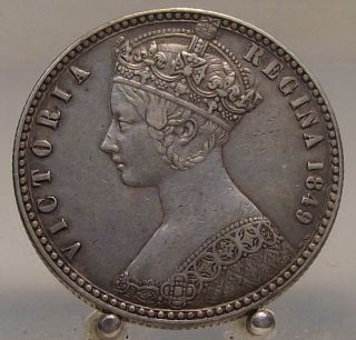 1849 Great Britain Silver 1 Florin,  Old World Silver Coin.  1 Tenth Of A Pound