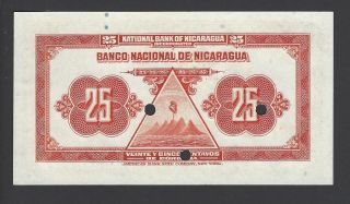 Nicaragua 25 Centiavos Banco Nacional De Nicaragua ND 1938 P88s Specimen UNC 2