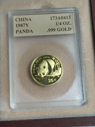 1987 China Panda 25 Yuan 1/4 0z Gold Coin