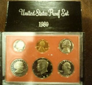 1980 - S United States Proof (6) Coin Set W/ Box With Box